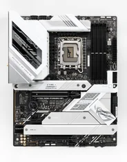 An ASUS ROG Strix Z690-A motherboard in white and black