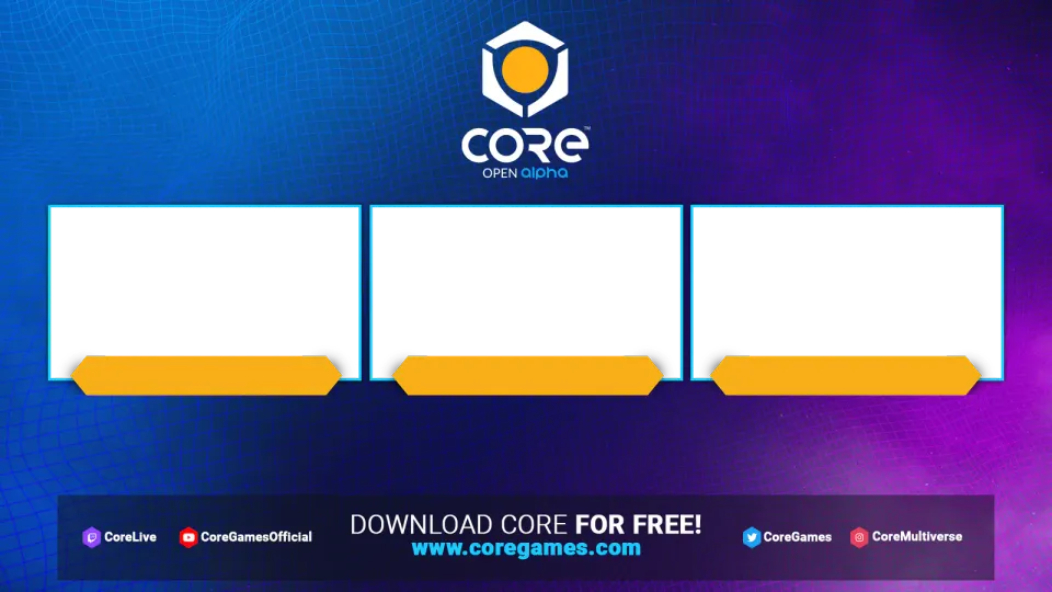Core three-panel broadcast overlay